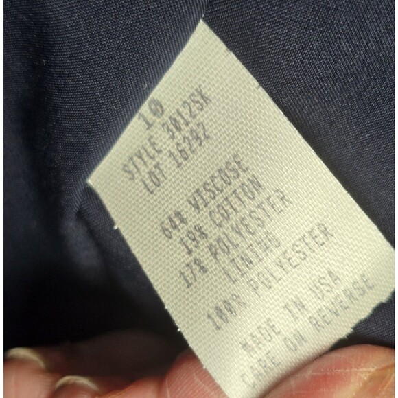 Donna Degnan Textured Woven Blazer Navy Black One Button Size 10 - Picture 5 of 16